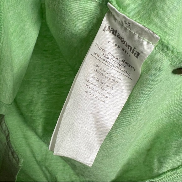 Patagonia Mens Organic Cotton Green Pocket Polo Shirt Size M - Picture 8 of 8